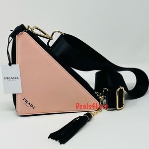 Prada beauty Purse Triangle Pouch Crossbody with Tassel Brand New